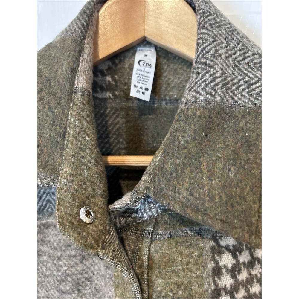 Zyia Everywhere Shacket‎ Jacket M Patchwork Plaid… - image 3